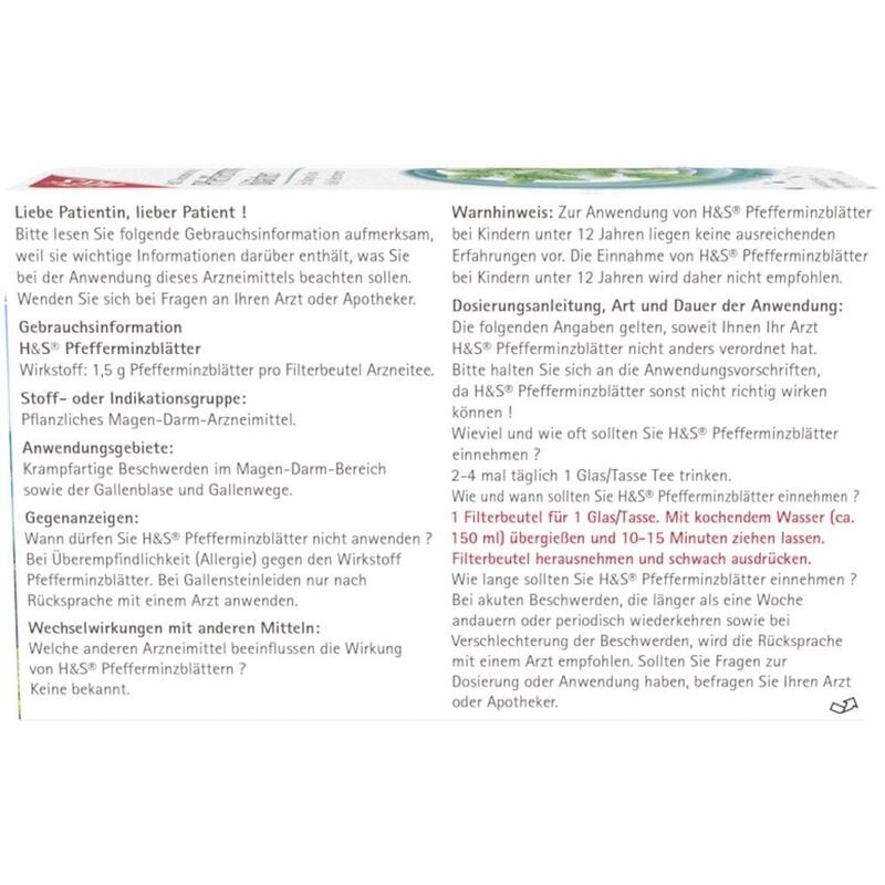 H&S Pfefferminztee Filterbeutel