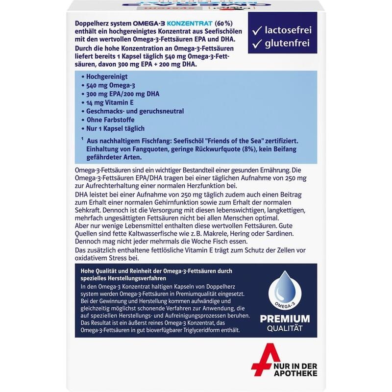 DOPPELHERZ Omega-3 Konzentrat system Kapseln