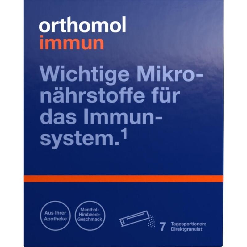 ORTHOMOL Immun Direktgranulat Himbeer/Menthol