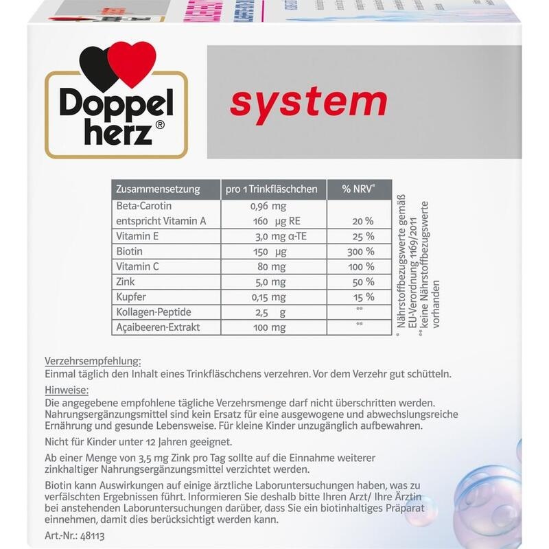 DOPPELHERZ Kollagen Beauty system Trinkfläschchen
