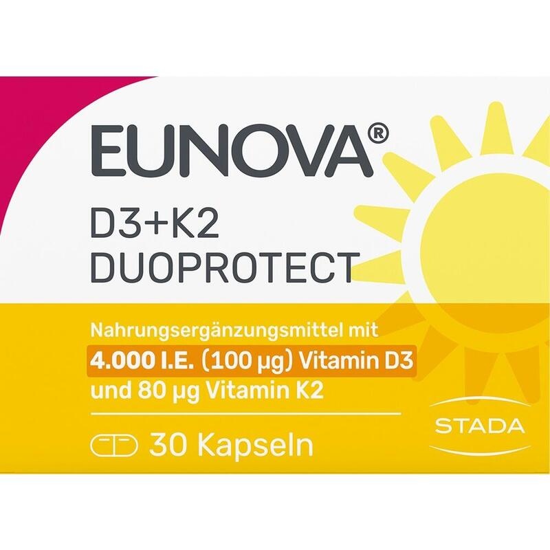 EUNOVA DuoProtect D3+K2 4000 I.E./80 μg Kapseln