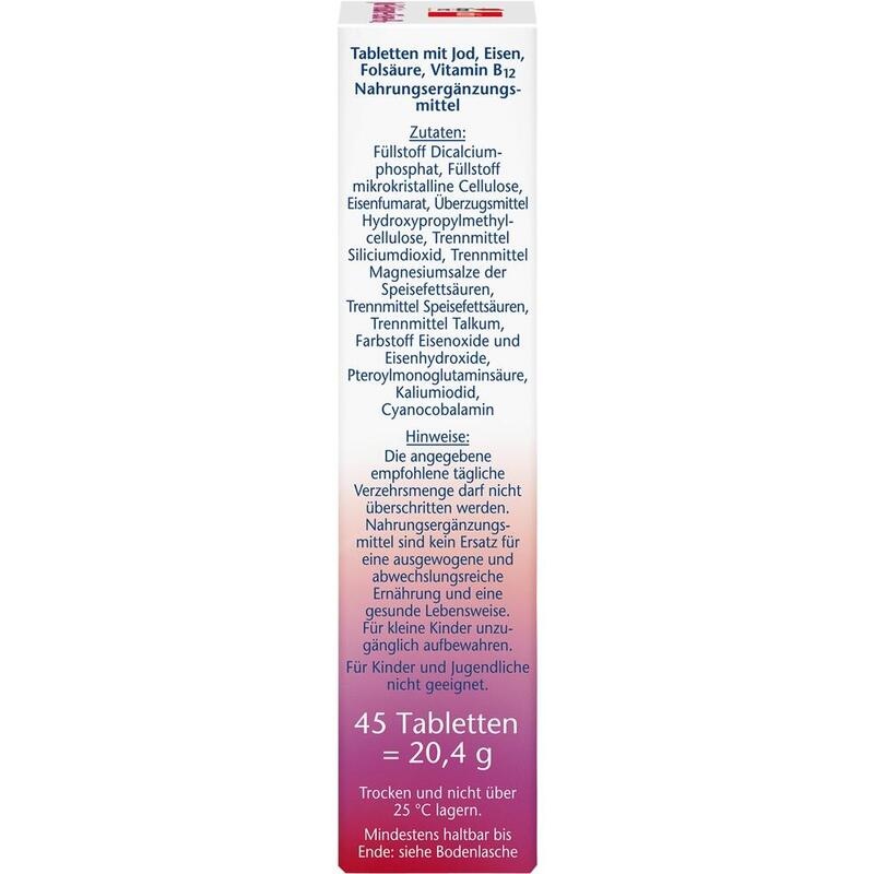 DOPPELHERZ Jod+Folsäure+Eisen+B12 Tabletten