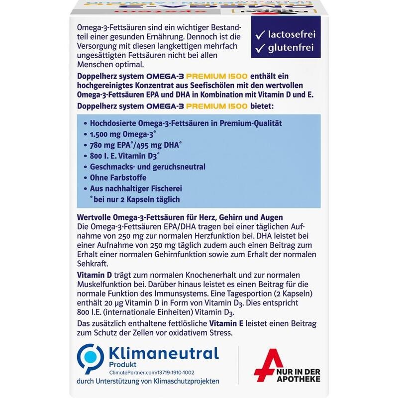 DOPPELHERZ Omega-3 Premium 1500 system Kapseln