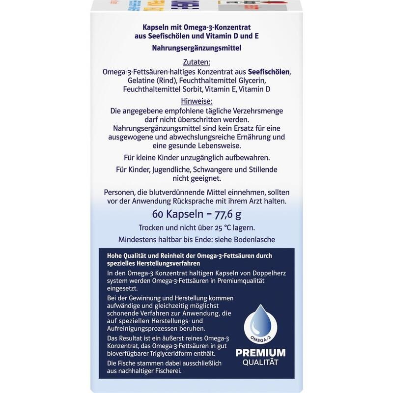 DOPPELHERZ Omega-3 Premium 1500 system Kapseln