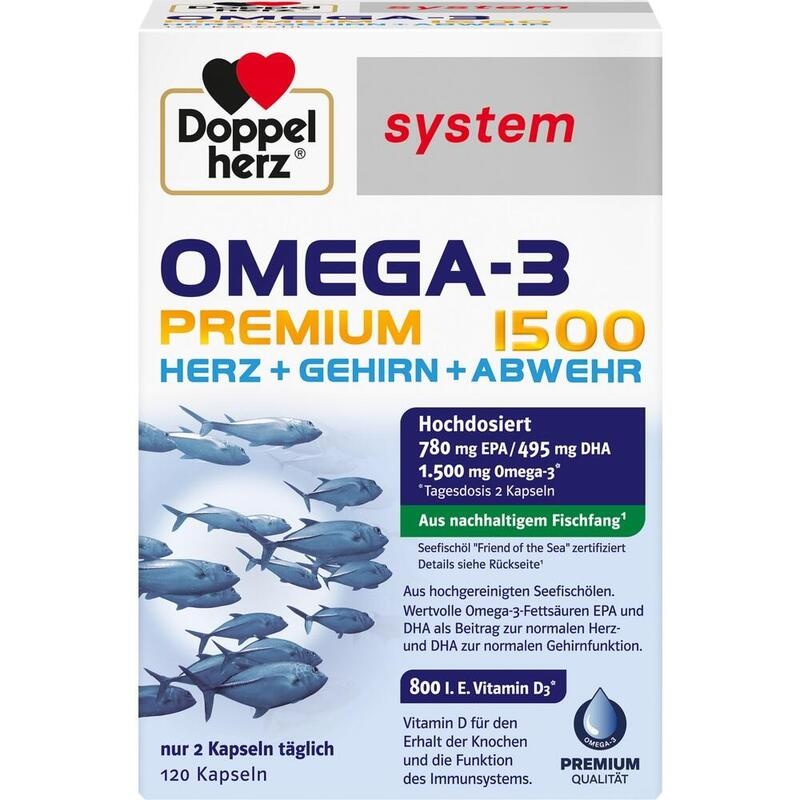 DOPPELHERZ Omega-3 Premium 1500 system Kapseln