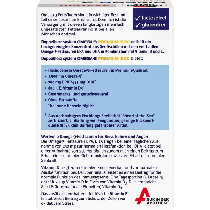 DOPPELHERZ Omega-3 Premium 1500 system Kapseln