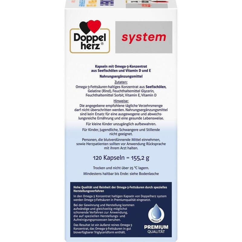 DOPPELHERZ Omega-3 Premium 1500 system Kapseln