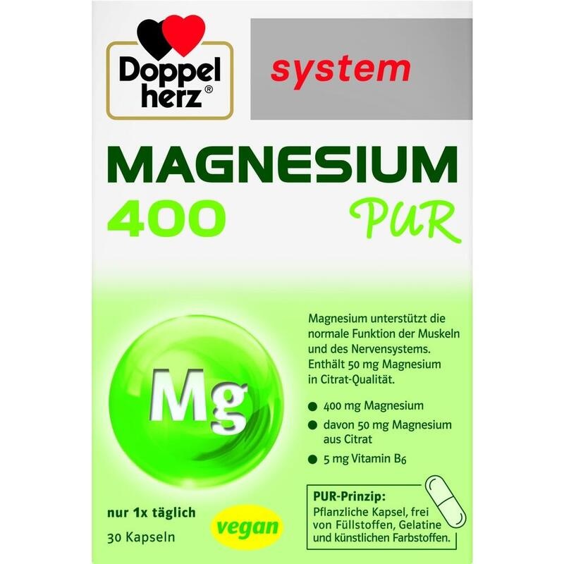 DOPPELHERZ Magnesium 400 Pur system Kapseln