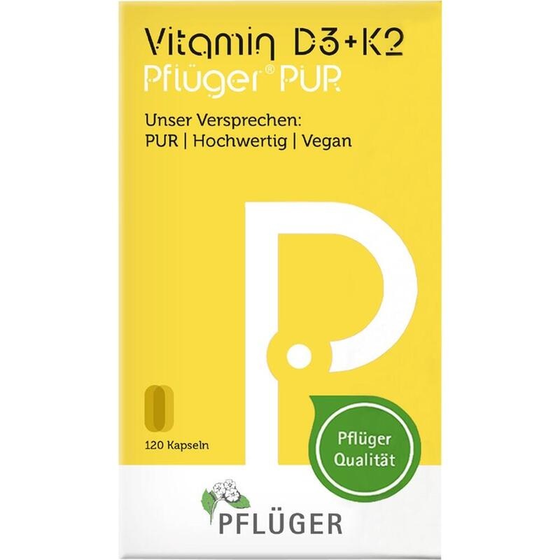 VITAMIN D3+K2 Pflüger PUR 1.000 I.E./75 μg Kapseln